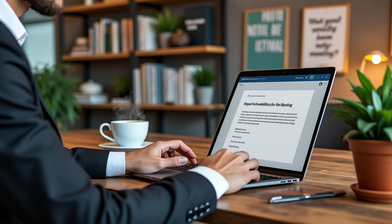découvrez les étapes clés pour rédiger un mail efficace de demande de disponibilité pour une réunion. apprenez à structurer votre message, à choisir un ton approprié et à inclure toutes les informations nécessaires pour obtenir une réponse rapide.